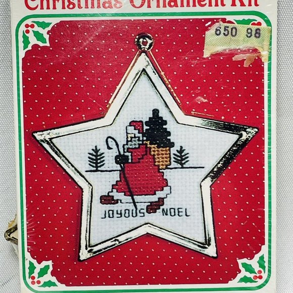 1 Small Christmas Ornaments With Frame New Berlin Cross Stitch Kits Vintage - Picture 2 of 10